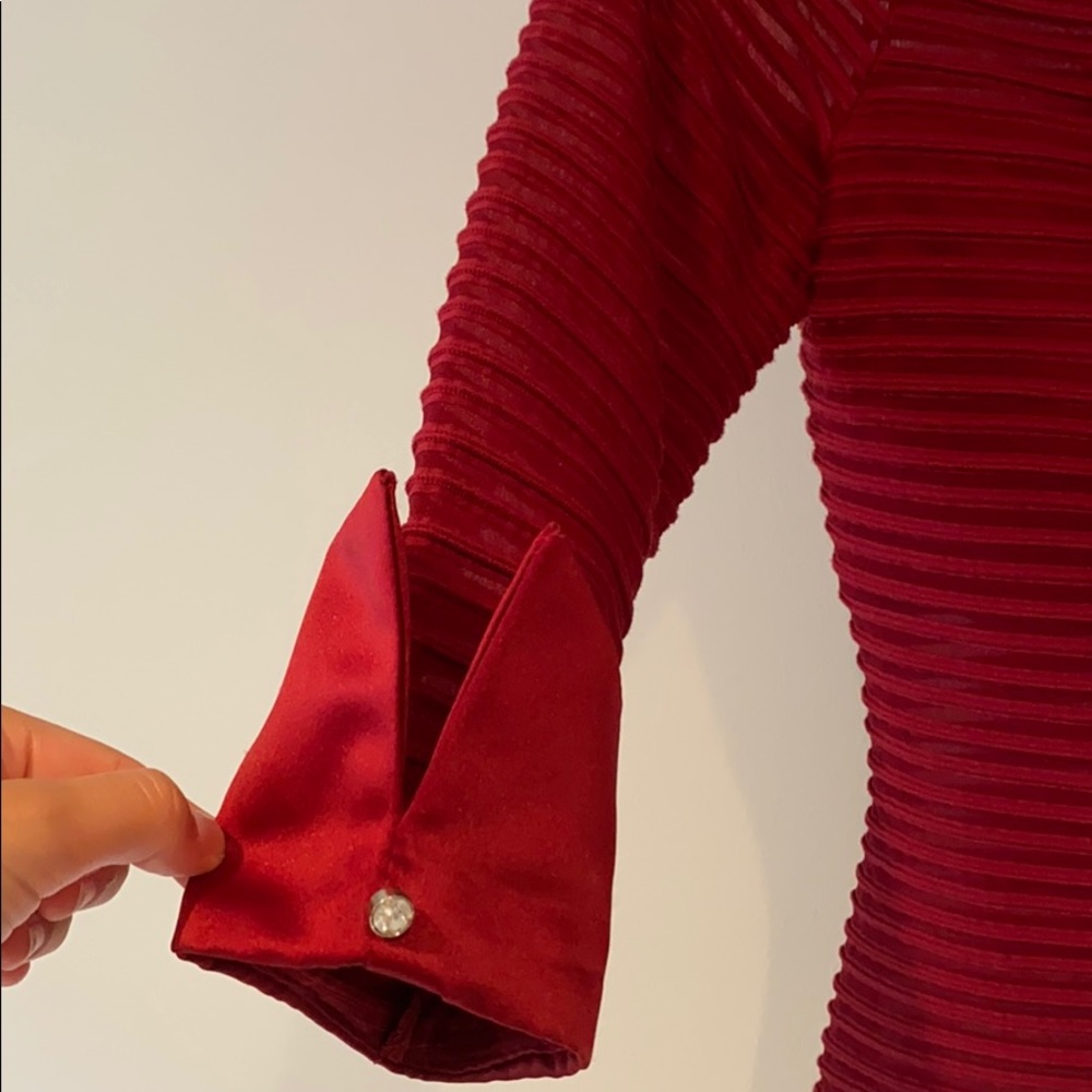 JS Collections Red Formal Top - Picture 2 of 5
